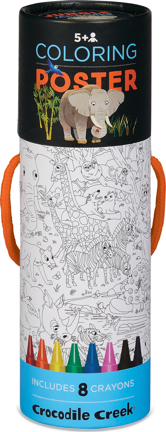 Color a Poster with Crayons - Jungle Animals