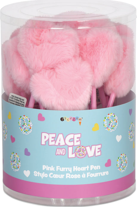 Pink Furry Heart Pen