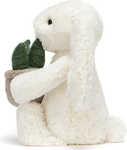 Cream Bunny with Plant