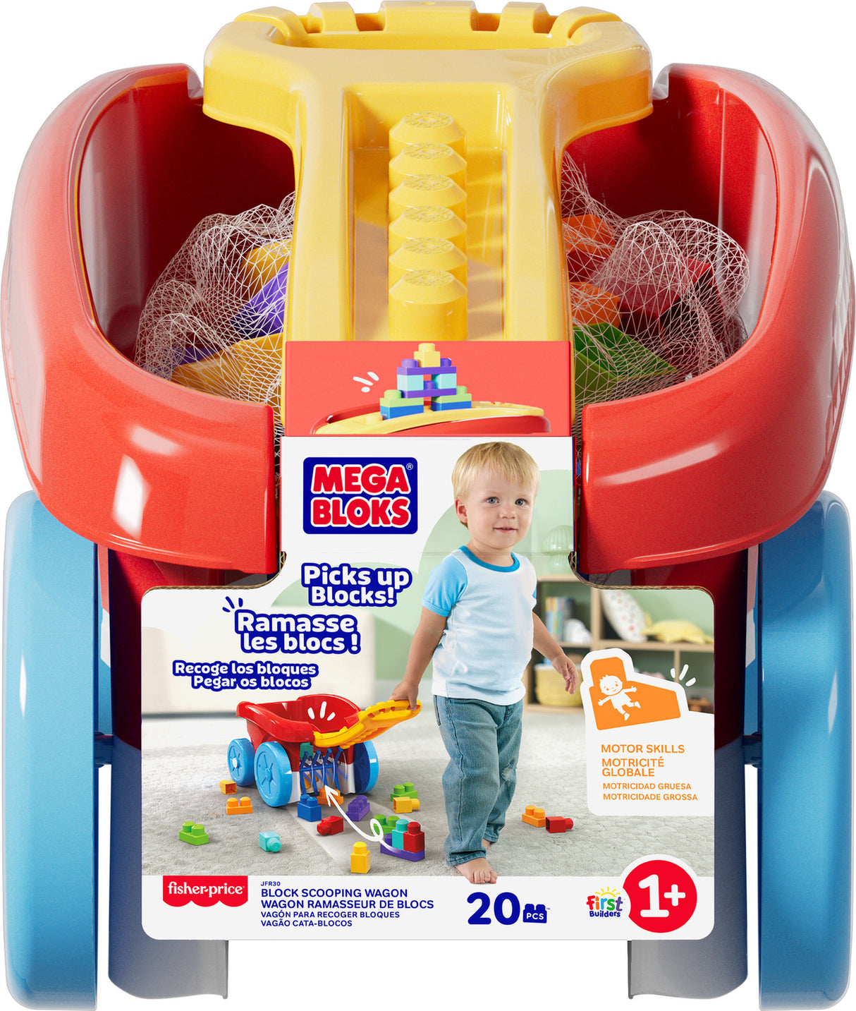 MEGA BLOKS First Builders Block Scooping Wagon with Storage (20 Pieces) for Toddlers