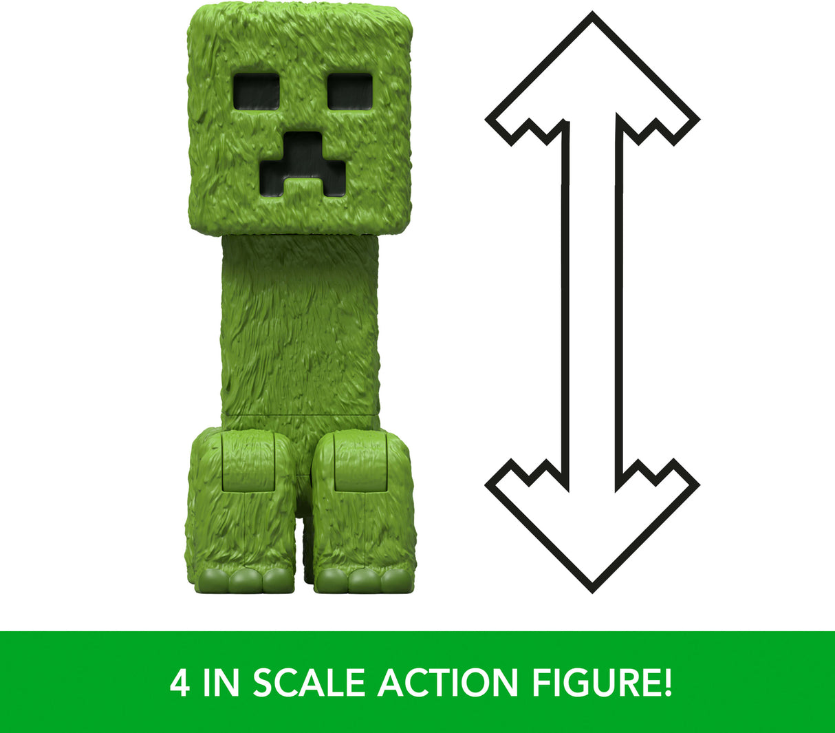 Minecraft Creeper Action Figure & Accessories, 4-inch Toy Set Inspired by A Minecraft Movie