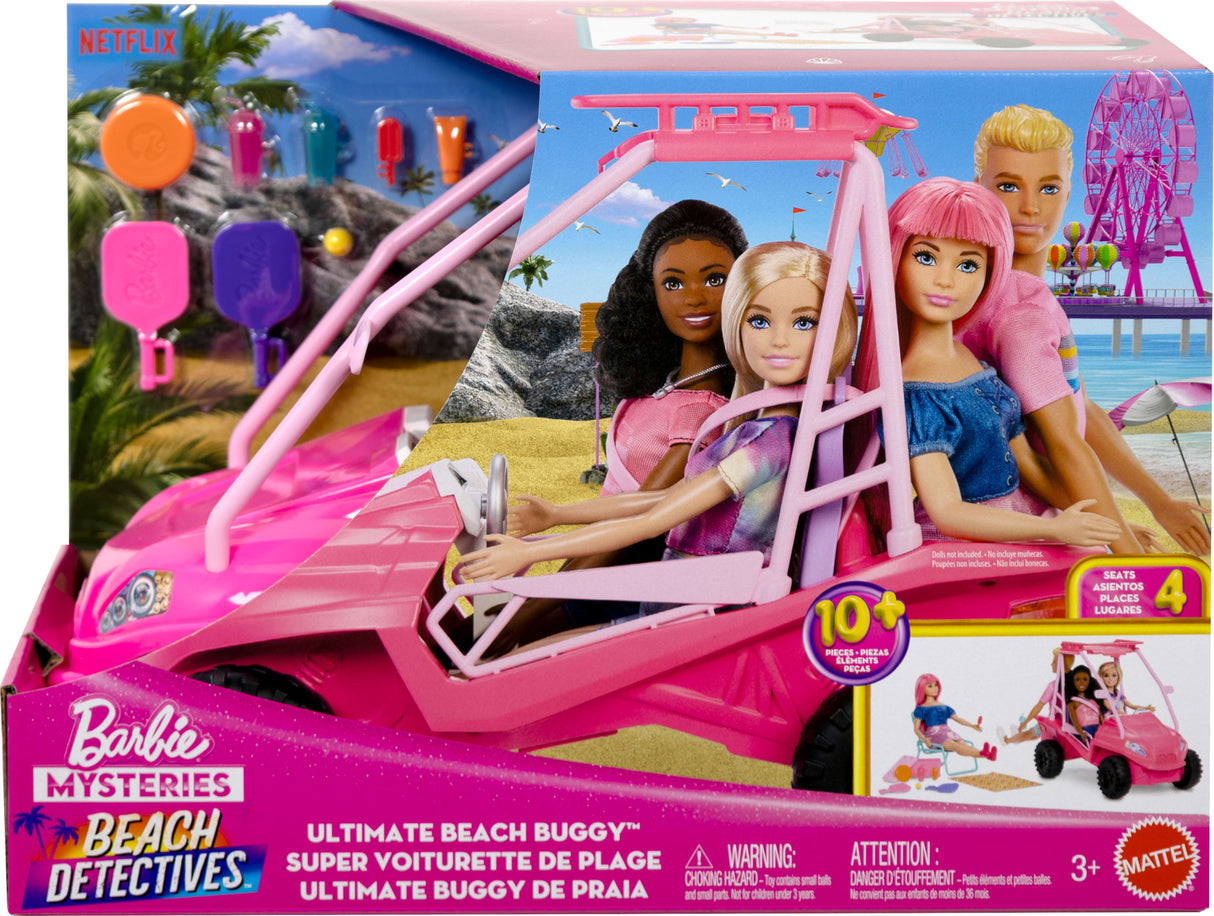 Barbie Mysteries: Beach Detectives Ultimate Beach Buggy Vehicle Playset with 10+ Accessories