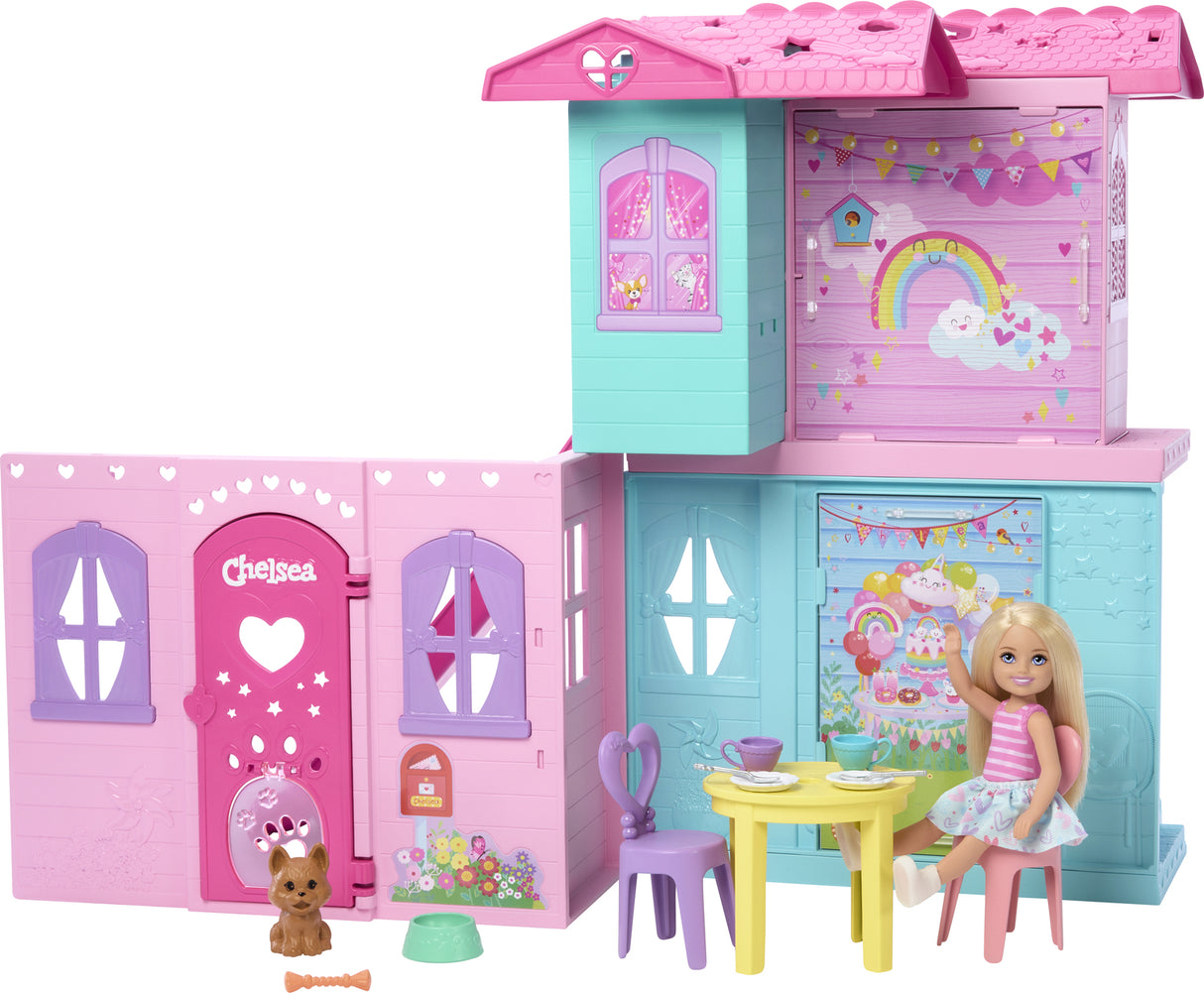 Barbie Chelsea Family & Friends Pop-Up House Playset & Doll