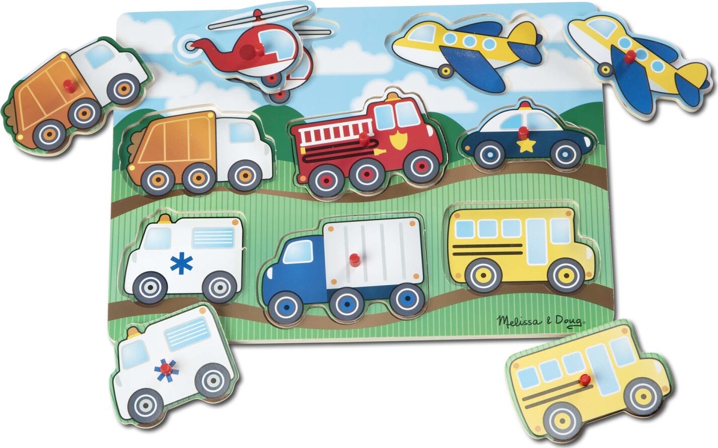 Vehicles Peg Puzzle - 8 Pieces