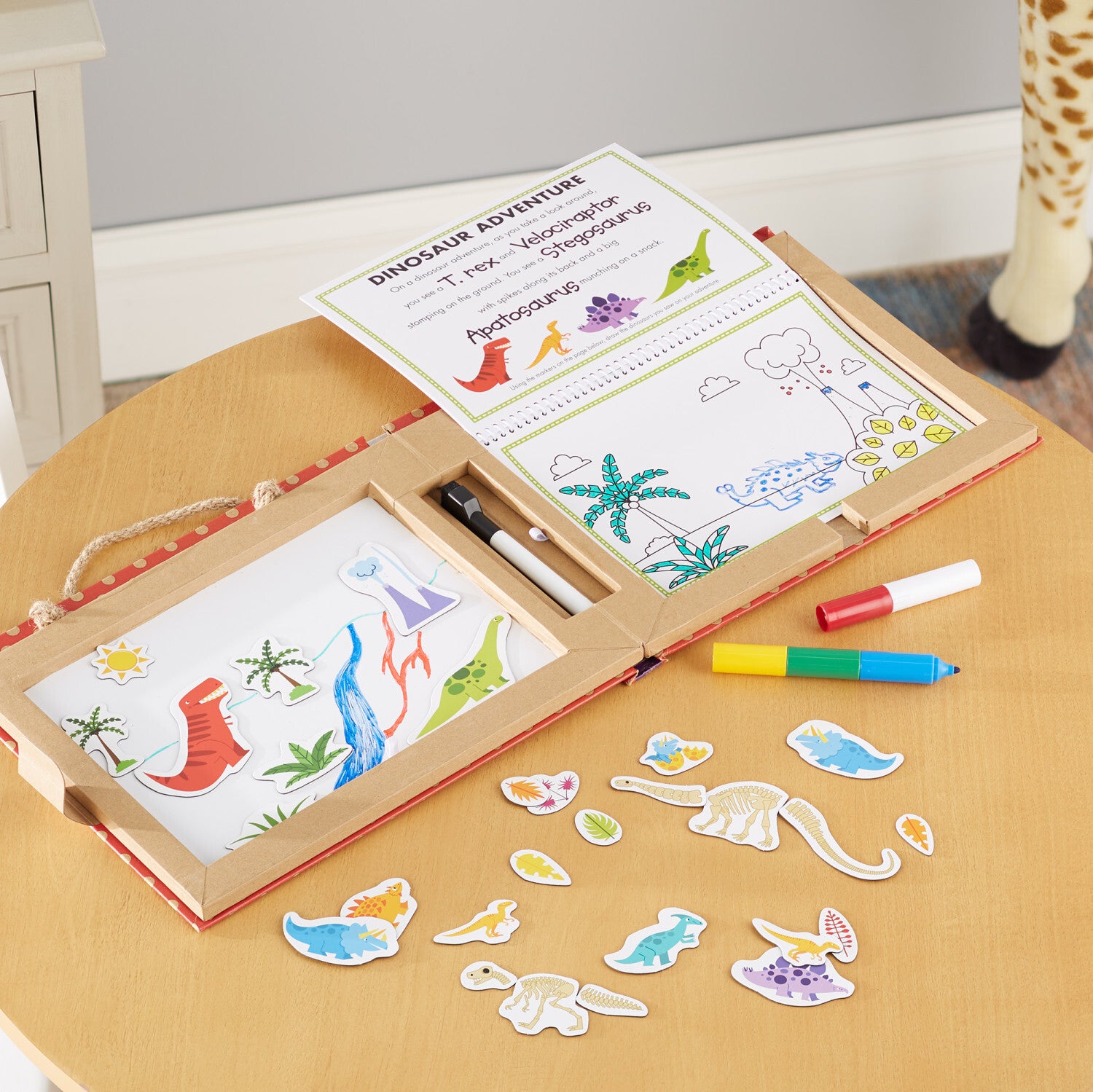 Natural Play: Play, Draw, Create Reusable Drawing & Magnet Kit - Dinosaurs
