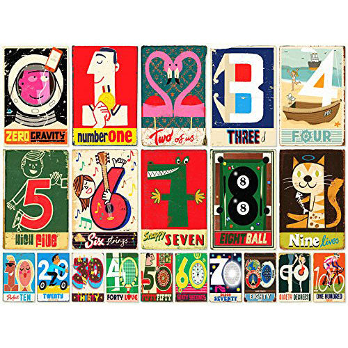 New York Puzzle Company - Paul Thurlby Numbers - 48 Piece Jigsaw Puzzle