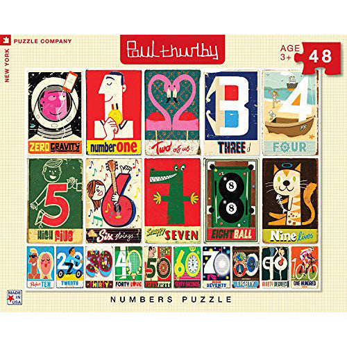 New York Puzzle Company - Paul Thurlby Numbers - 48 Piece Jigsaw Puzzle