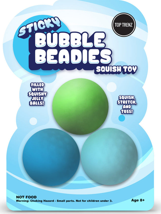 Sticky Bubble Beadies Squish Toy (Light Blue, Blue & Green)