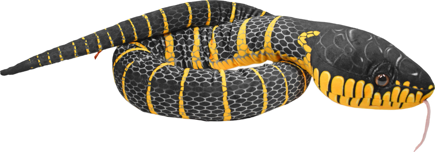 Plush Snake Black Fanged Mangrove Snake Stuffed Animal - 54"