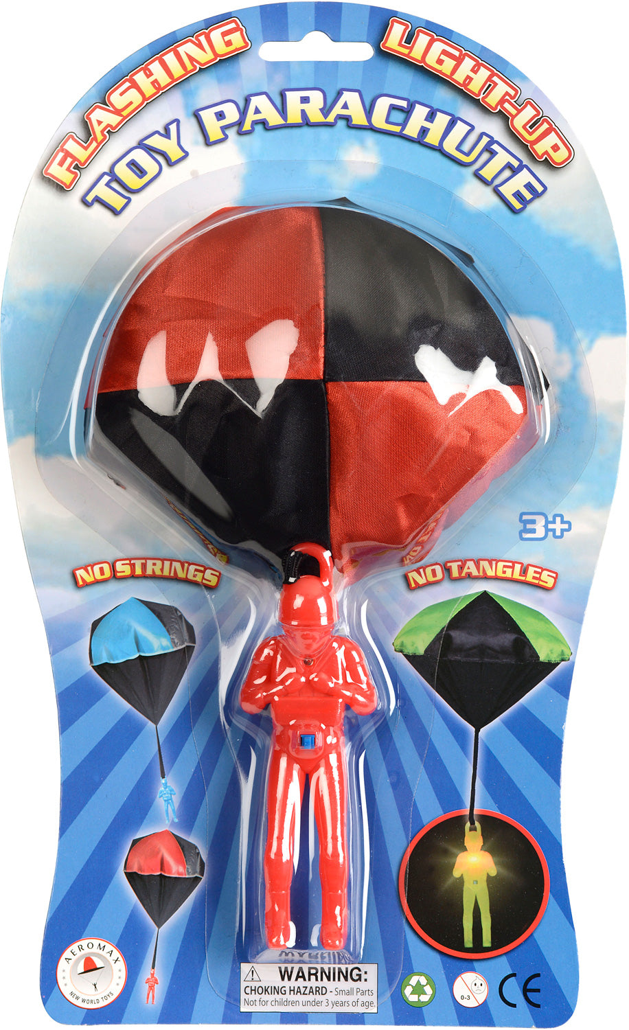 Aeromax Flashing Light-Up Tangle Free Toy Parachute