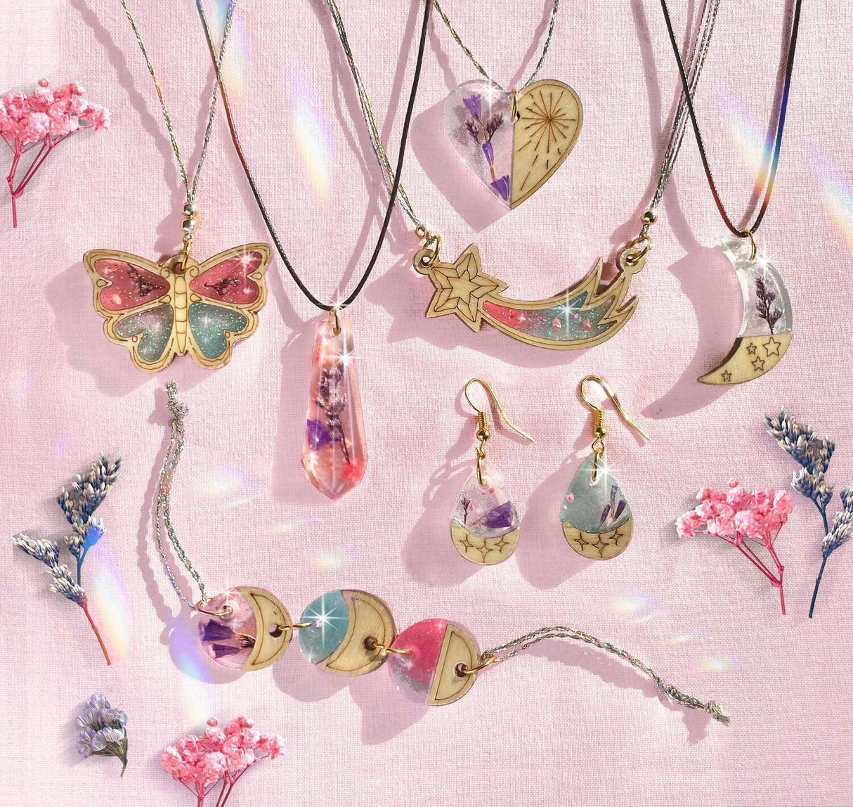 Wood and Resin Charm Jewelry