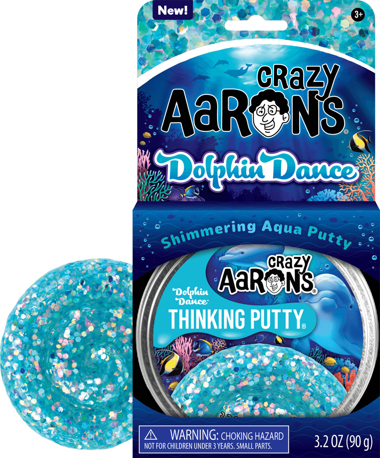 Dolphin Dance - 4" Full Size Thinking Putty tin