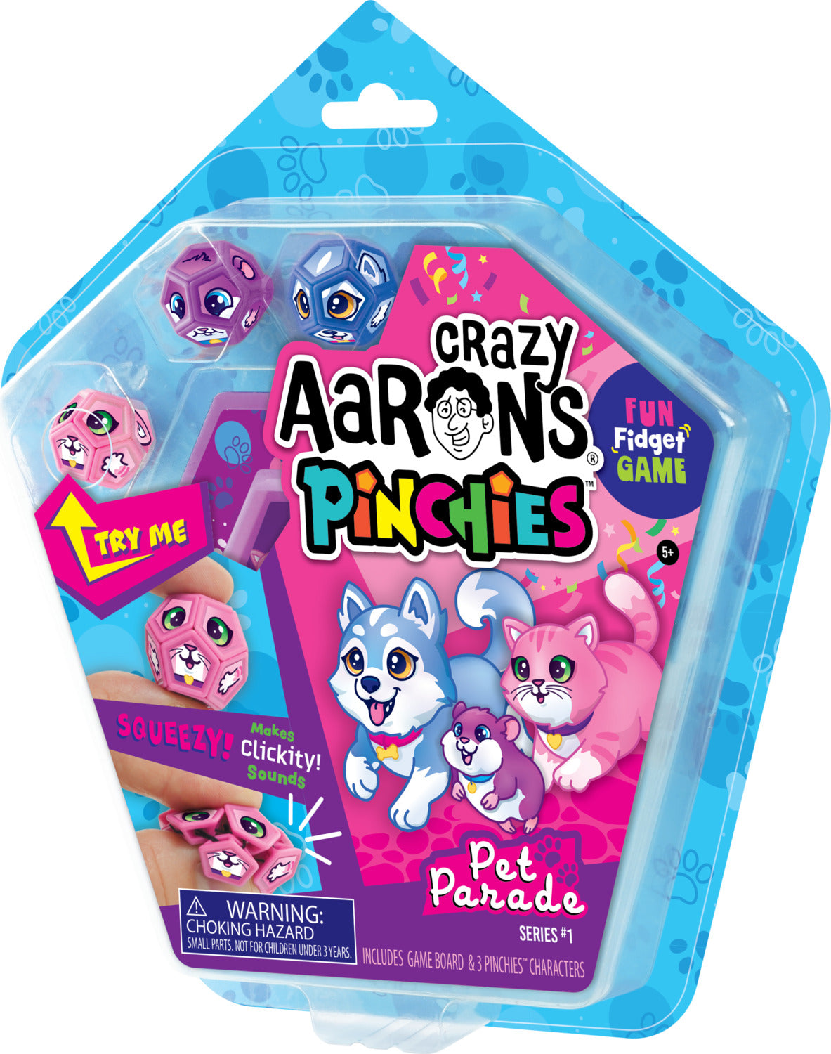 Pinchies Board Game - Pet Parade - Cat, Dog, Hamster (sold in an assortment case pack) 