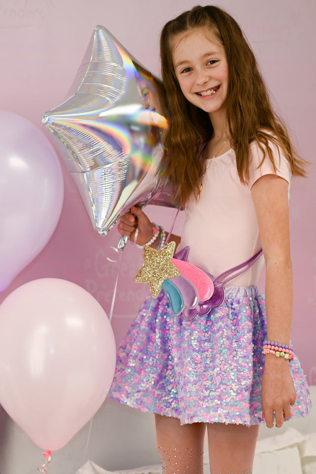 Purple Party Sequins Skirt (size 4-6)