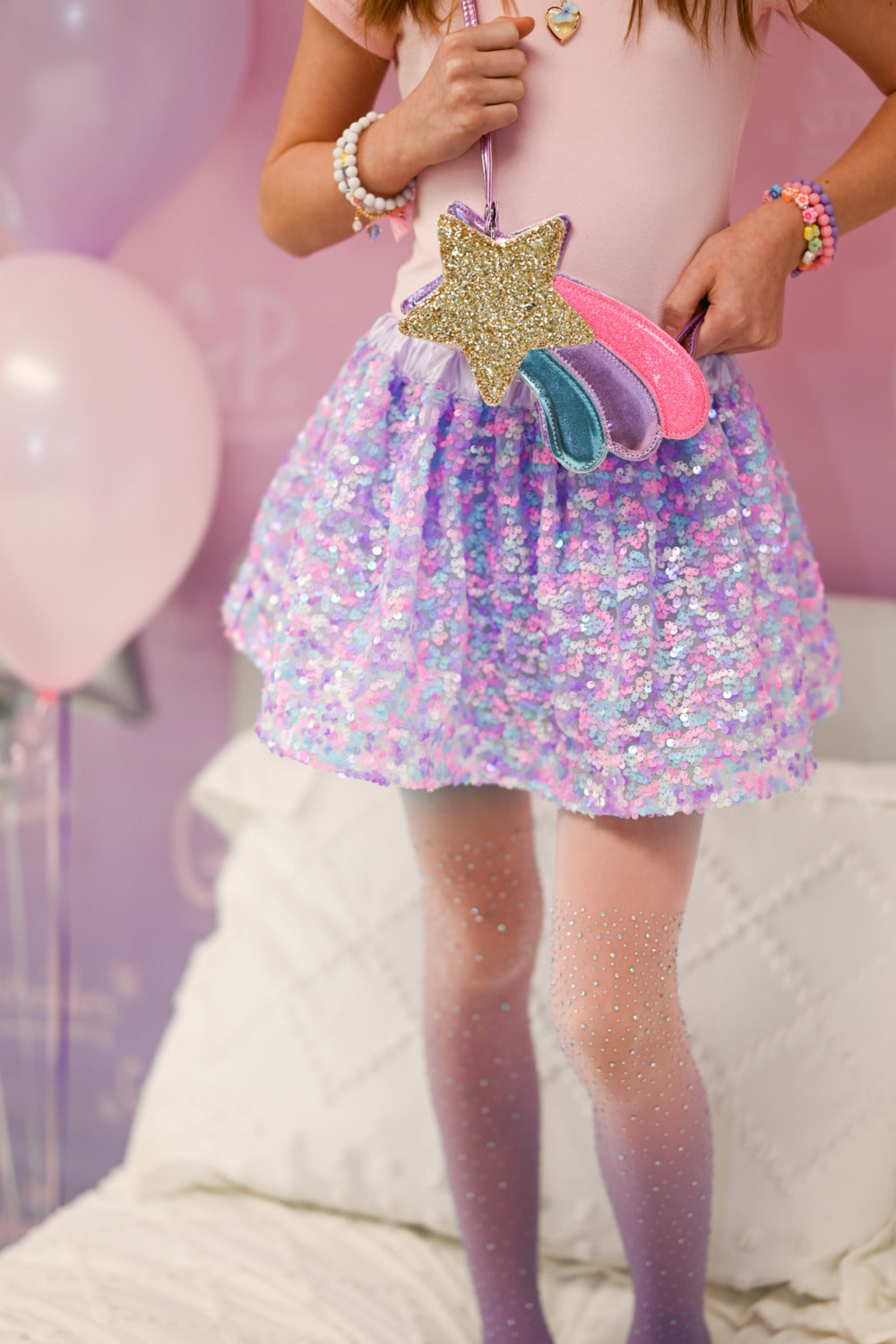 Purple Party Sequins Skirt (size 4-6)