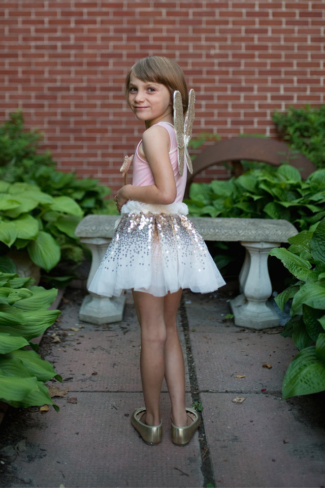 Gracious Gold Sequins Skirt, Wings, & Wand