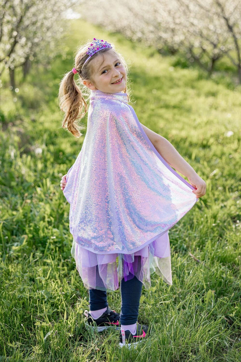 Lilac Sequins Cape (Size 3-4)