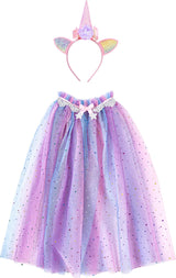 Rainbow Unicorn Cape & Headband, Multi