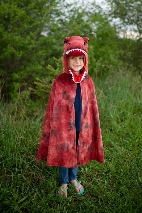 Grandasaurus T-Rex Cape w/Claws, Red/Black (Size 4-6)