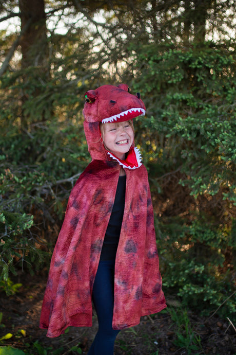 Grandasaurus T-Rex Cape w/Claws, Red/Black (Size 4-6)