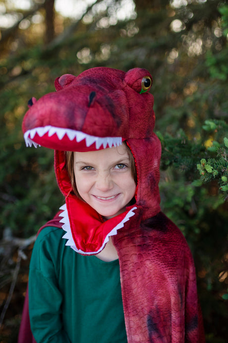 Grandasaurus T-Rex Cape w/Claws, Red/Black (Size 4-6)