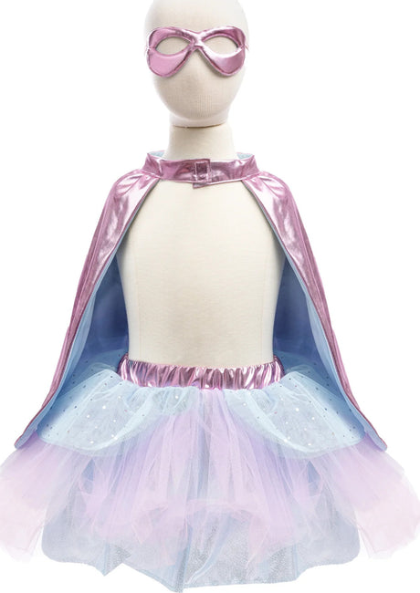 Super Duper Tutu, Cape & Mask Pink & Blue (Size 4-6)