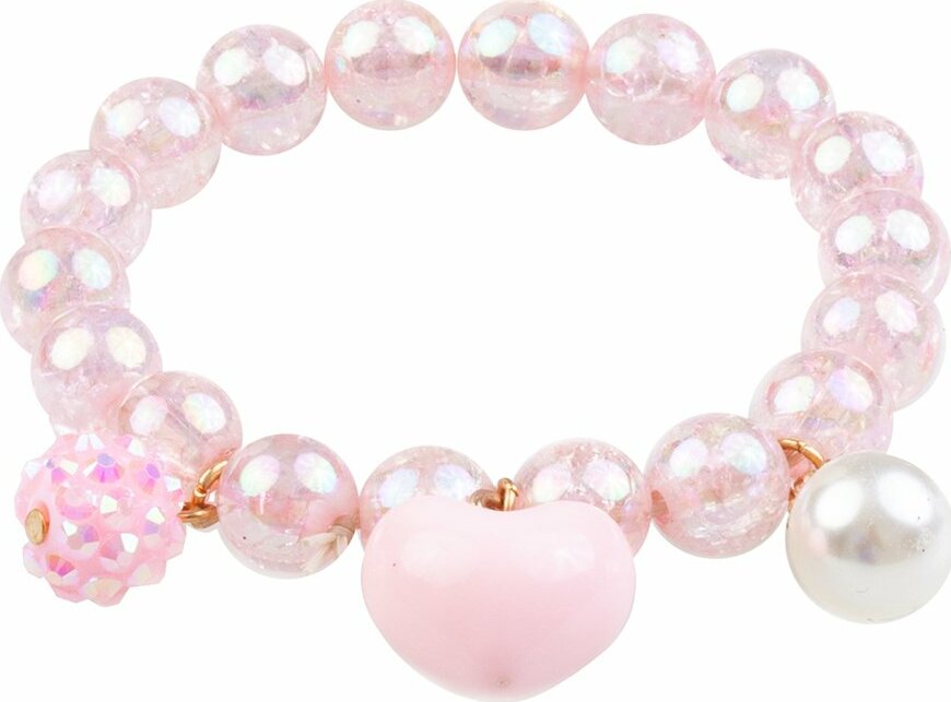 Pink Heart Bobble Bracelet