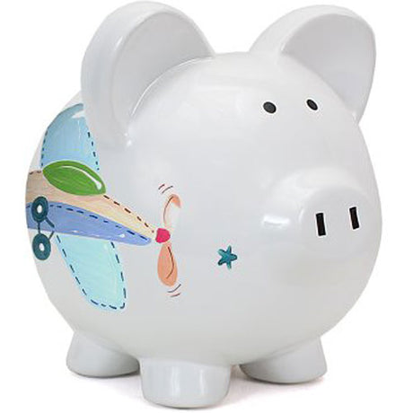 Child to Cherish Piggy Bank, Airplane, Large