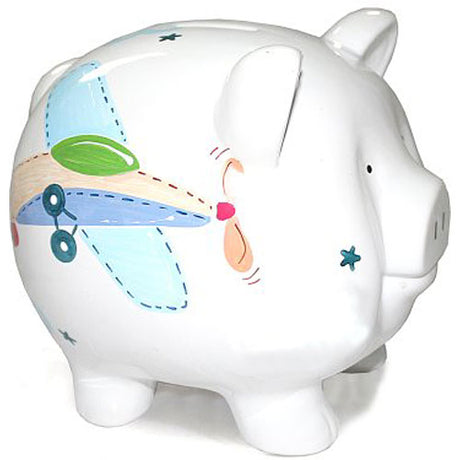 Child to Cherish Piggy Bank, Airplane, Large