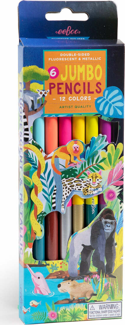 Rainforest 6 Jumbo Double-Sided Color Pencils