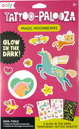 Tattoo-Palooza Glow in the Dark Temporary Tattoos - Magic Moonbeams - 3 Sheets