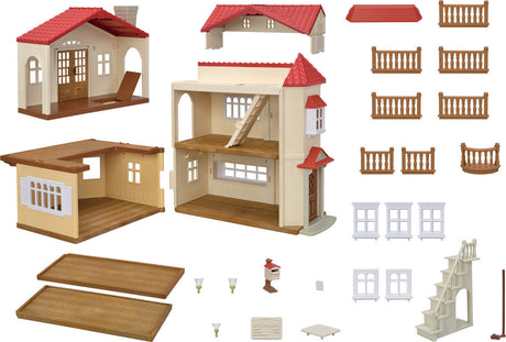 Calico Critters Red Roof Country Home -Secret Attic Playroom