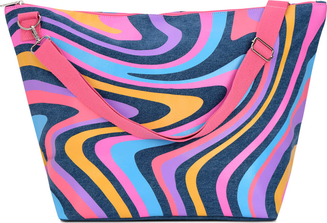 Color Swirl Denim Weekender