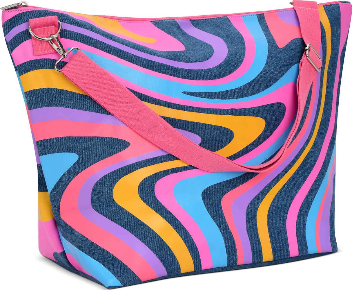 Color Swirl Denim Weekender