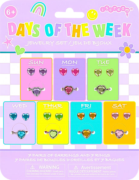 Days Of The Week Stick-On Earrings And Rings