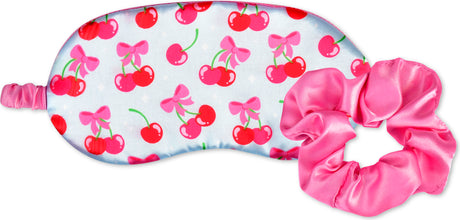 Cheerful Cherries Eye Mask & Scrunchie Set