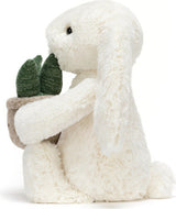 Cream Bunny with Plant