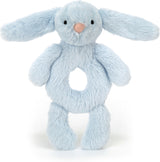 Bashful Blue Bunny Ring Rattle