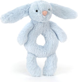 Bashful Blue Bunny Ring Rattle