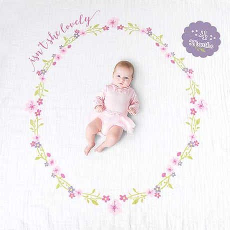 Lulujo "Isn't She Lovely" Baby's First Year Blanket & Cards Set