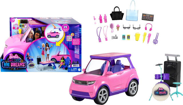 Barbie Big City Big Dreams Big City, Big Dreams Transforming Vehicle Playset Doll car