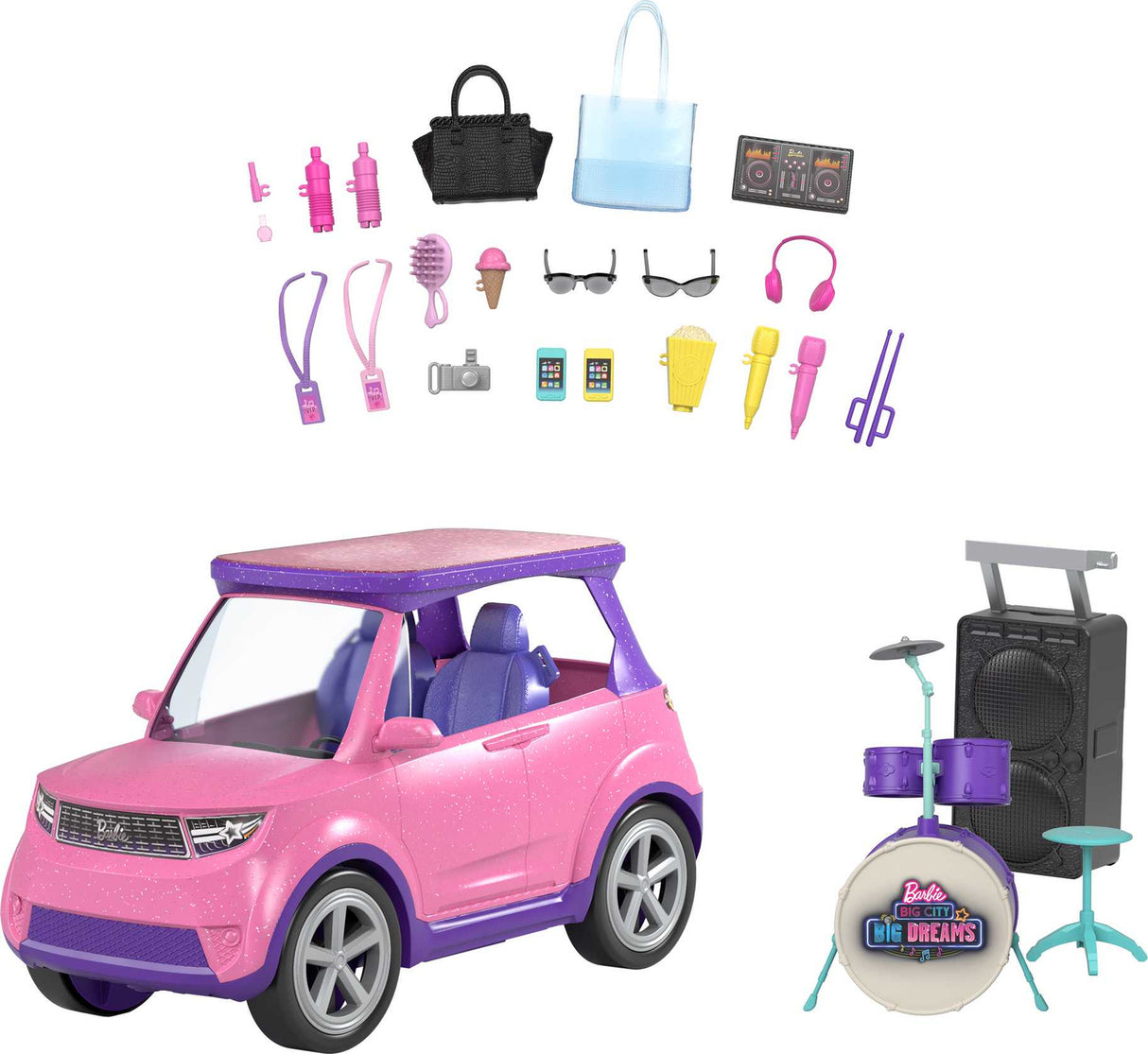 Barbie Big City Big Dreams Big City, Big Dreams Transforming Vehicle Playset Doll car