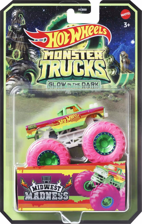 Hot Wheels Monster Trucks Die-Cast 1:64 Scale Toy Truck That Glows in The Dark (assorted)