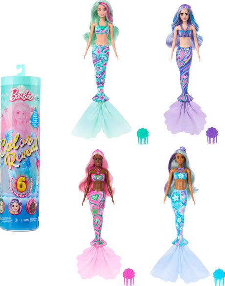 Barbie Color Reveal Mermaid Series Doll & Accessories with 6 Surprises