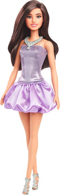 Barbie Fashionistas Doll #234 in Sequined Purple Dress and Silvery Accessories, Brown Hair