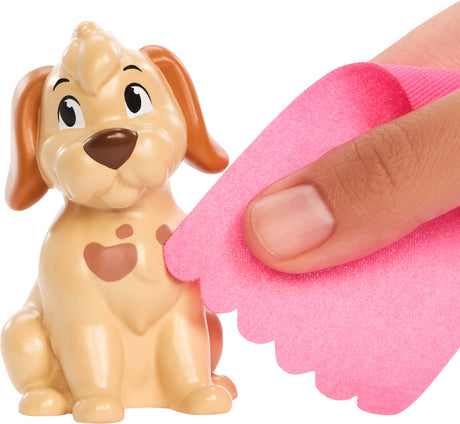 Disney Princess Bathe & Brush Belle Fashion Doll & Dog Figure with Color Change & Accessories