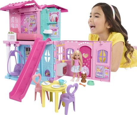 Barbie Chelsea Family & Friends Pop-Up House Playset & Doll