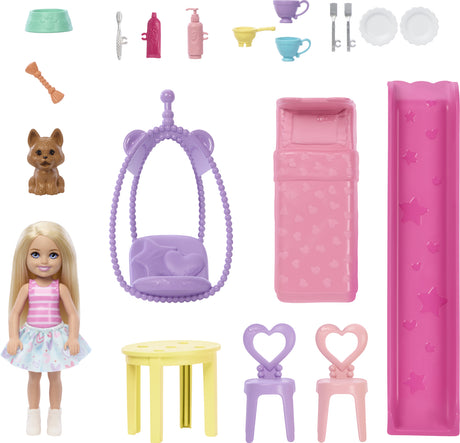 Barbie Chelsea Family & Friends Pop-Up House Playset & Doll