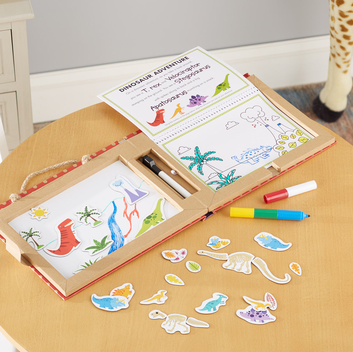 Natural Play: Play, Draw, Create Reusable Drawing & Magnet Kit - Dinosaurs