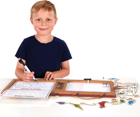 Natural Play: Play, Draw, Create Reusable Drawing & Magnet Kit - Dinosaurs